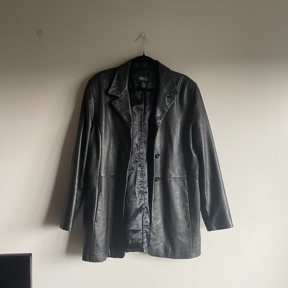 Long Leather Blazer - Picture 1 of 5